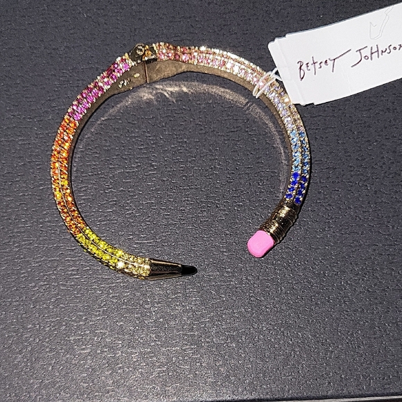 Betsey Johnson Pencil Hinge Gem Detail Bracelet BNWT  HL Rt Tp TL - Picture 1 of 4